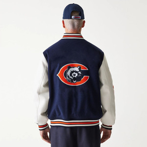 Chaqueta universitaria de calidad superior con logotipo personalizado para hombre chaqueta bomber de béisbol universitaria con cuello acanalado y puños con botones - Product Image 2