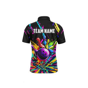 Fashion Lightning <b>Bowling</b> Solid Men's Custom Name 3D Printed Lapel Button for <b>Shirt</b> Quick Dry 100% Polyester Sports Wear - Product Image 6