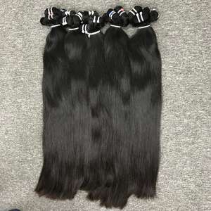 Venta al por mayor de alta calidad de color negro recto natural de la trama de la piel extensiones de cabello humano para las mujeres de origen vietnamita - Product Image 3