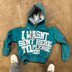 Sudadera con Capucha Corta Extra Grande, Ecológica, Bordada con Logotipo Personalizado de Alta Calidad, Unisex, de Algodón de 500 g/m² - Product Image 1