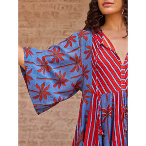 Robe midi en coton fleuri Anaya avec volants pour les fêtes - Product Image 6
