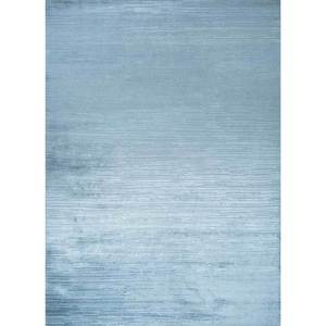 Alfombra de Lana y Viscosa Tejida a Mano con Patrón Abstracto Azul Sólido de 10 mm para el Hogar, Pasillo, Dormitorio para Adolescentes - Modelo Siwv-21 - Product Image 1