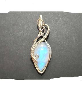 อินเทรนด์สไตล์เครื่องประดับจี้ห่อลวดยาว Labradorite จี้อัญมณีเรียบจี้เงิน 925 สําหรับเครื่องประดับวันครบรอบ - Product Image 2