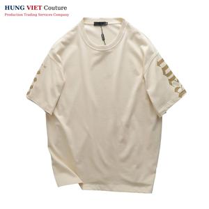 Unisex 240 Gsm peso pesado gráfico algodón impreso camiseta tela personalizada de gran tamaño moda tejido impreso Unisex - Product Image 4