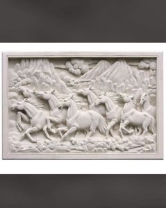 Modern Style Marble Horse Wall Panel Horse <strong>Stone</strong> Wall Panel <strong>Statue</strong> <strong>for</strong> Home Decor - Product Image 3
