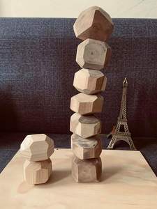 Artículo único hecho a mano Tumi Ishi juego de Roca de madera bloques de equilibrio naturales para juego creativo y decoración Blue Lotus Ms.Cherish - Product Image 6