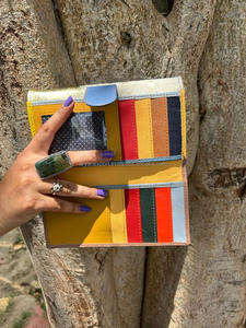 Nuevo pelo con estampado de animales hecho a mano Real en cuero genuino bolso de mano para mujer elegante colorido multiuso monedero ATM titular carteras de moda - Product Image 5