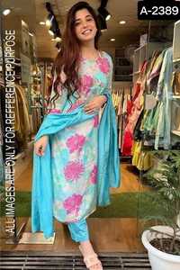 Vestido de mujer con bordado pesado Georgette Anarkali para boda y Festival, vestido de lujo Kurtis de seda Mashin pesada - Product Image 2