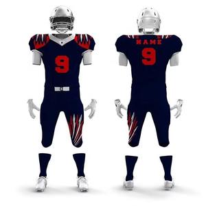 Uniformes personnalisés de football américain cousus en sergé Ensemble maillot et short de football américain pour jeunes - Product Image 5