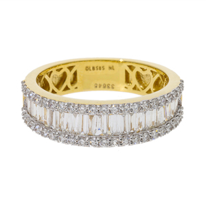 Elegante Anillo de Eternidad Clásico con Diamantes Naturales de Corte Brillante, Chapado en Rodio de Oro de 14K, 3.2g, Anillo de Boda de Lujo para Mujer, Aniversario - Product Image 1