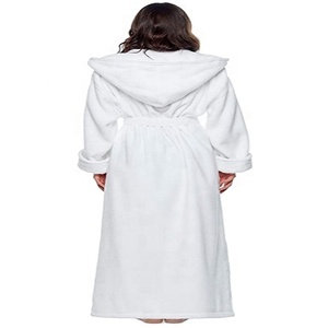 Otoño Invierno batas de baño largas y cálidas para mujer lindo grueso Coral terciopelo ropa de casa ropa de dormir larga con capucha señoras Loungwear - Product Image 4