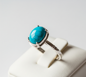 แหวนแฟชั่นงานแฮนด์เมดสีเงิน925ที่ได้รับความนิยมพลอยเทอร์ควอยส์เครื่องประดับงานปาร์ตี้ออกแบบได้ตามต้องการ - Product Image 6