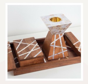 Mother Pearl Inlay Eco-Friendly Polished Animal Style Handcrafted Wood Incense Burner Set with Tray and Burner Box - Product Image 4