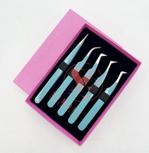 Profesional 100% Satisfacción del cliente Pinzas verdes 90 grados Sier Tip Acero inoxidable Durable Pestañas de alta calidad - Product Image 3