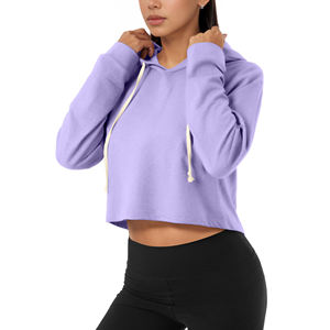 Sudadera con Capucha Corta Informal y Transpirable para Mujer, Nueva Moda de Otoño, Ropa de Forro Polar con Nombre de Marca Personalizado, Ropa Urbana Estampada - Product Image 6