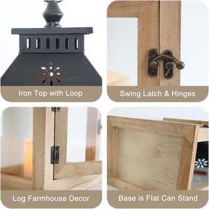 13 "ferme décor en bois bougie lanterne intérieur grande Table pièce maîtresse lanternes décoratif extérieur suspendu rustique bougie - Product Image 5