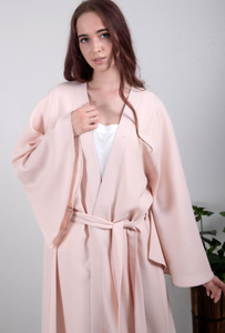 ใหม่ผู้หญิงแฟชั่นความยาวชั้นสบายๆเปิดด้านหน้าแขนยาวกริชกิโมโนกับเข็มขัด - Product Image 3