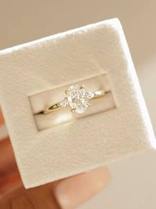 เครื่องประดับแฟชั่นหรูหราครบรอบแต่งงานของขวัญหมั้น9K 10K 14K 18K แหวนเพชรแท้สัญญา - Product Image 3