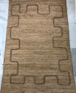 Luxury Handmade Braided Jute Area Rug Dual Textured Oval <b>Carpet</b> Abstract Pattern Hand Stitched Finish Woven for Home Use Indoor - Product Image 1