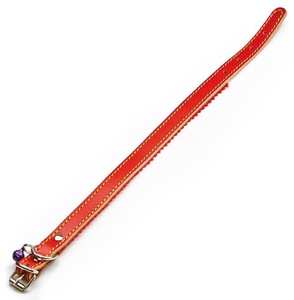 Collier en cuir feutré avec bouton et crochet cm. 37x1.6 - Product Image 1