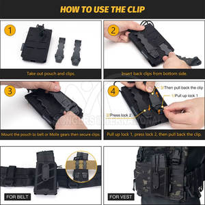 Pochette de magazines tactique écologique en polyester lavable prix de gros pour le matériel d'entraînement et l'usure - Product Image 5