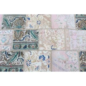 พรมวินเทจตุรกี ขนาด 2.5x5.7 ฟุต พรมขนสัตว์ลายดอกไม้สีชมพู - Product Image 5