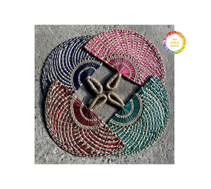 Ventilador de mano de algas marinas ecológico, ventilador de mano de algas marinas hecho a mano tradicional, ventilador de refrigeración portátil para eventos de fiesta y decoración del hogar - Product Image 2