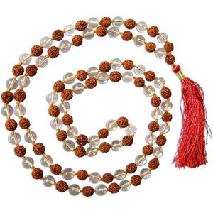 Cristal de ágata Rudraksha, cristal de cuarzo, 108 cuentas, Jap Mala, venta al por mayor - Product Image 1