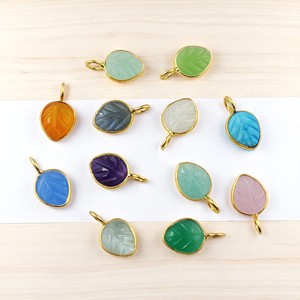 925 argent Sterling plaqué or feuille sculpture pendentif 10mm pierres précieuses bijoux faits à la main pour les femmes breloques en vrac - Product Image 2