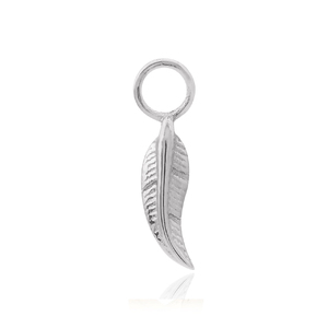 Pendentif en forme de feuille en argent sterling 925 à la mode Cadeau de bijoux uni élégant avec style de charme - Product Image 1