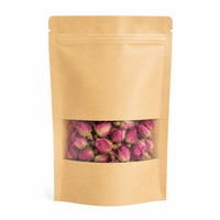 Sachet Doypack Personnalisé en Kraft Brun Gaufré avec Fenêtre, Fermeture Zip Refermable, Recyclable, pour Emballage Alimentaire, Logo Personnalisé