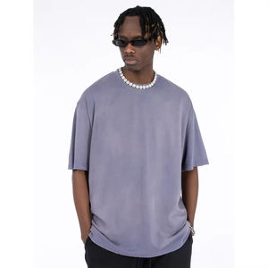 Logo de marque personnalisé 100% coton vierge délavé à l'acide surdimensionné hommes T-Shirt Plain boxy mens t-shirts. - Product Image 3