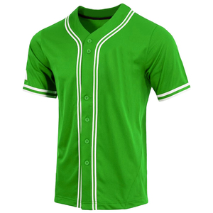 Maillots de baseball à manches courtes de style nouveau avec bouton en gros bas prix vêtements d'équipe maillot de baseball à col en V - Product Image 1
