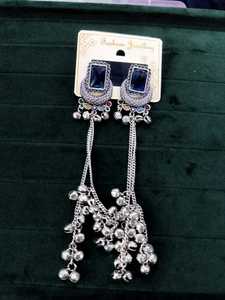 Fashions <b>Silver</b> Plated Kashmiri <b>Jhumka</b> Drop Earrings Stylish Fashion Accessory - Product Image 3