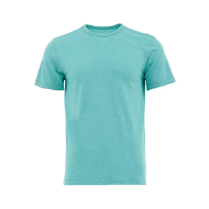 T-shirt à col rond décontracté à la mode pour hommes 100% coton 230g tissu tricoté design solide manches courtes légères - Product Image 1