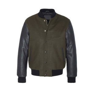 Chaqueta de béisbol clásica Varsity para hombre, cuello levantado, lana bordada personalizada, prendas de vestir exteriores de invierno, transpirable y resistente al viento - Product Image 1