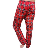 Pantalon de pyjama à carreaux unisexe assorti à la famille avec broderie personnalisée Pantalon de pyjama de Noël en flanelle et tartan