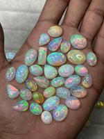 Opale d'Éthiopie 100% Naturelle Grade AAA+ Cabochon Facetté Cœur Multi-Feu Personnalisé pour Fabrication de Bijoux