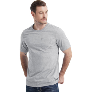 Camiseta de bolsillo informal de algodón 100% antiarrugas de alta calidad para hombre, camisetas ajustadas transpirables de tela de punto duradera - Product Image 4