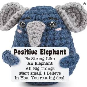 Amigurumi Animal Gift Crochet Toy Plush Doll Handbraided Crochet Bauble Juguete Toy Emotional Support Positive Approving Card - Product Image 3
