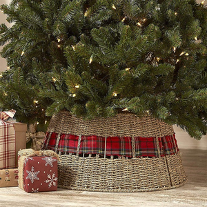 Support d'arbre de Noël en jonc de mer de ferme le plus vendu avec couvercle de base d'arbre de Noël de collier de ruban directement de l'usine du Vietnam - Product Image 3