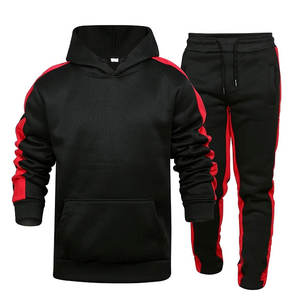 Conjunto Deportivo Vintage de Invierno para Hombre, Sudadera con Capucha Elástica, Transpirable y Ligera, Pantalones Deportivos de Color Sólido, Talla Grande para Fitness - Product Image 1