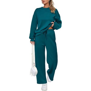 Ensemble de sweat-shirt à capuche long pour femme, automne-hiver, personnalisé, tissu polyester/coton, col rond, impression numérique, écologique - Product Image 6