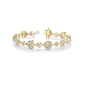 Bracelet Vintage Tara Style Halo Diamant Coupe Ronde Pour Femme - Product Image 1