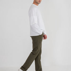 Camiseta de algodón 100% de manga larga y doble para hombre, camisa holgada de manga doble de algodón de gran tamaño - Product Image 5