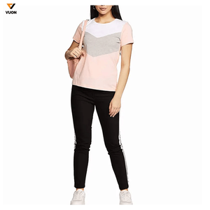 Camisetas elegantes de mujer de talla grande de manga corta ajustadas diseño personalizado impreso gran oferta camiseta de LICRA de verano - Product Image 5