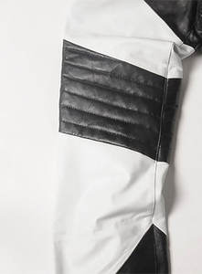 Pantalones de piel de vaca personalizados para hombre, ropa de calle de talla grande, estilo Punk a la moda, técnicas estampadas de patrón recto informal de invierno - Product Image 3