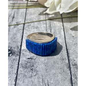 แหวนเงินสเตอร์ลิงประดับโอปอลสีน้ำเงินทำมือจากเซาท์เวสต์ ขนาด 5.75 - Product Image 1