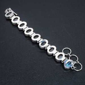Labradorite Natural Gemstone Handmade 925 Sterling Silver Vintage Charm Bracelet-Gift for Women <b>Men</b> Unisex - Product Image 4