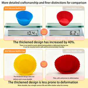 Cake Molds Basics Reusable Food Grade <b>Silicone</b> Baking Cups Muffin Liners BPA Free Heat Resistant Dishwasher Safe Cake <b>Tools</b> - Product Image 4